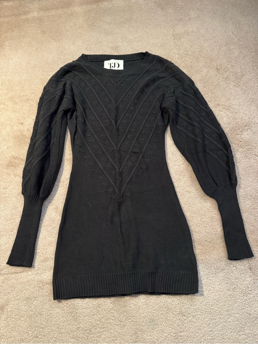 TJD Black Long Sleeve Knit Dress